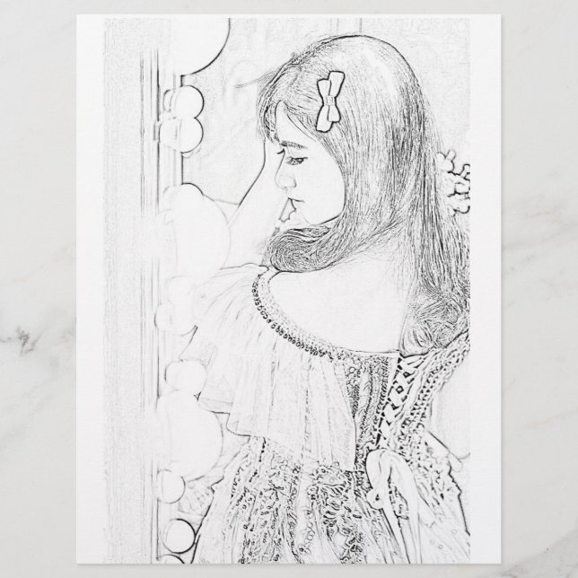 Söt brudflicka färgningssida  (Framsida)