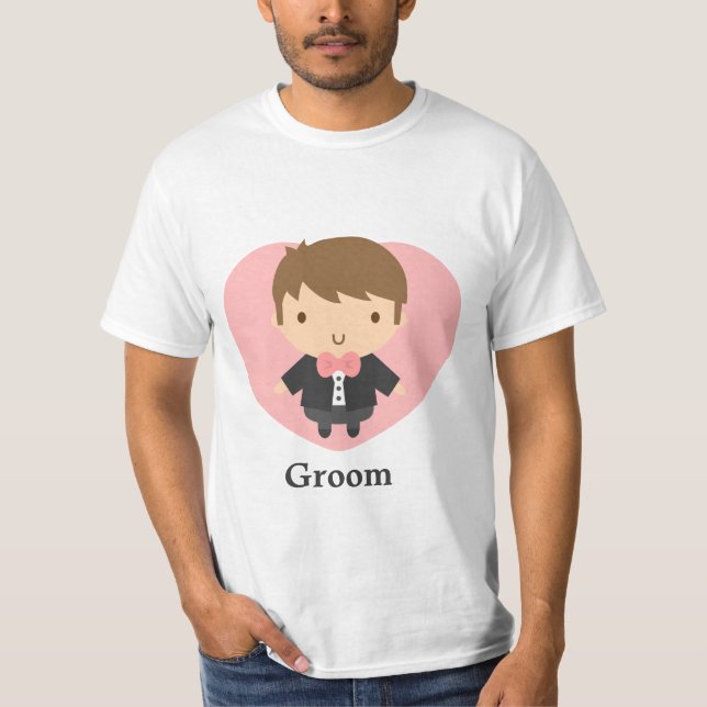 Söt brudgumme i smoking tee shirt (Framsida)