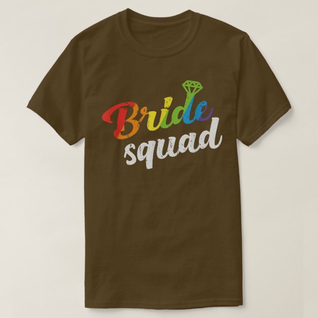 Söt brudtärna möhippa regnbåge brud S T Shirt (Design framsida)