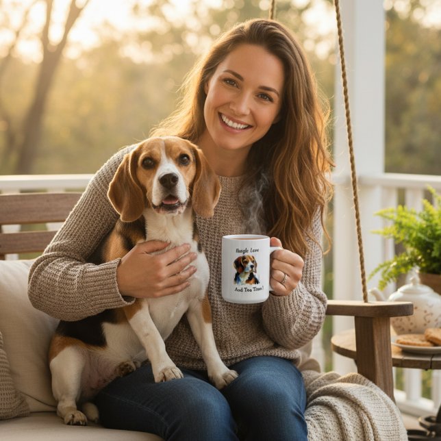 Söt Brun Beagle Personliggör Kaffemugg (Skapare uppladdad)