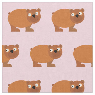 Söt Brun Björn Kid Baby Nurseries Ljus Rosa Tyg
