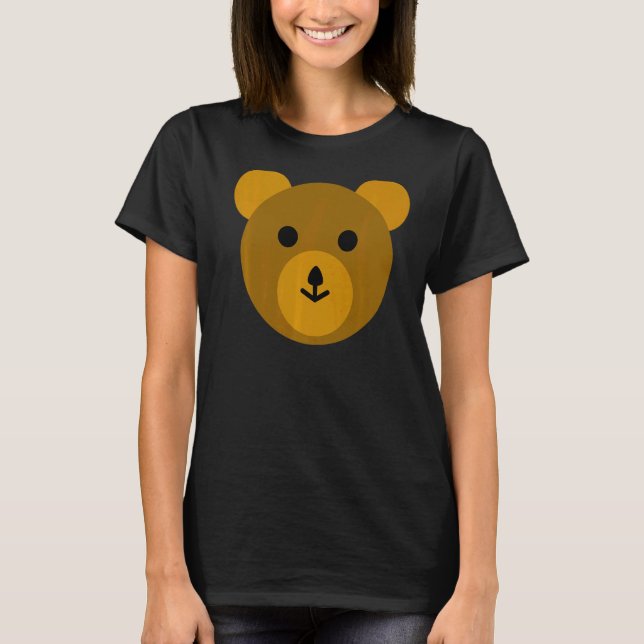 Söt Brun Björn Teddybjörn T Shirt (Framsida)