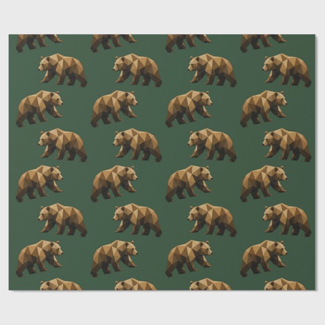 Söt Brun Björnar Mönster Presentpapper (Platt)