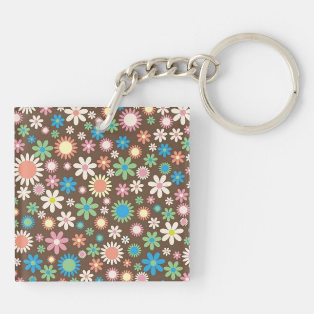 Söt Brun Blommig Kraft Mönster (Baksidan)