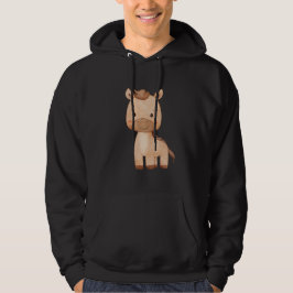 Söt Brun Häst Hoodie