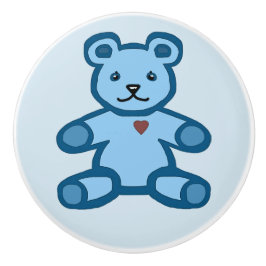 Söt brun och blå baby nalle knopp
