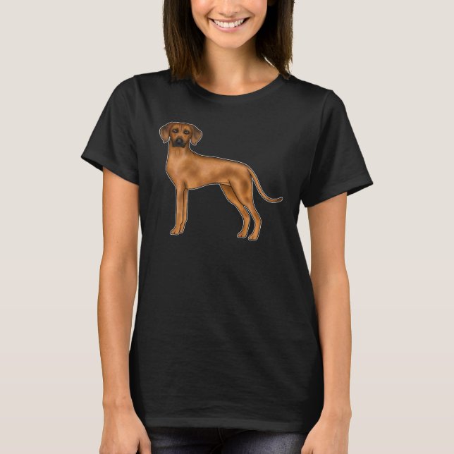 Söt brun Rhodesian Ridgeback afrikansk lejonhund T Shirt (Framsida)