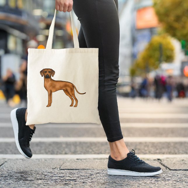 Söt brun Rhodesian Ridgeback afrikansk lejonhund Tygkasse (Please note: This image is a digital mockup. The product may not be in scale.)