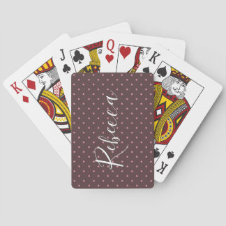 Söt Brun & Rosa Prickig Mönster Boho Polka Casinokort