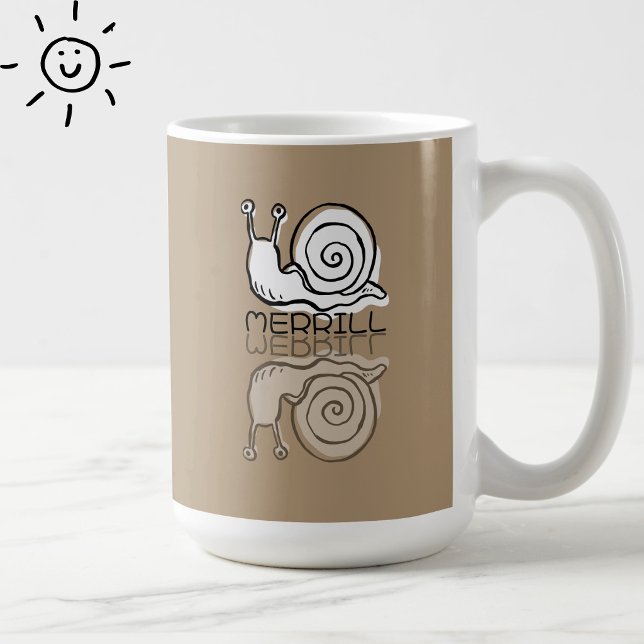 Söt Brun Snigel Reflektion Kritiskt Namn Kaffemugg (Skapare uppladdad)