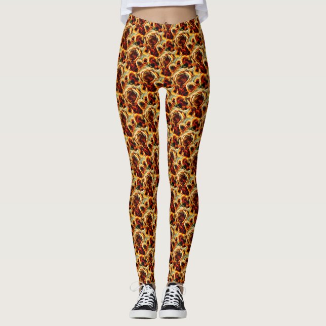 Söt brun sömlös fläckmönster kastkudde lu leggings (Framsida)