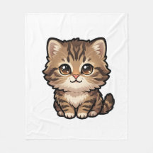 Söt Brun Tabby Kattunge Fläskfilt