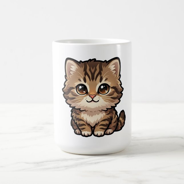 Söt Brun Tabby Kattunge Kaffemug Kaffemugg (Center)