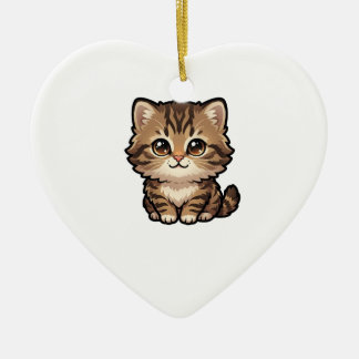 Söt Brun Tabby Kattunge Ornament