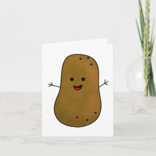 Söt Brun Tecknad Potatis Generisk Allmän Användnin Kort