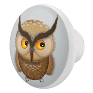 Söt Brun Uggla Knopp