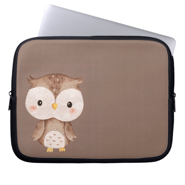 Söt Brun UGGLA Laptop Fodral (Framsidan)