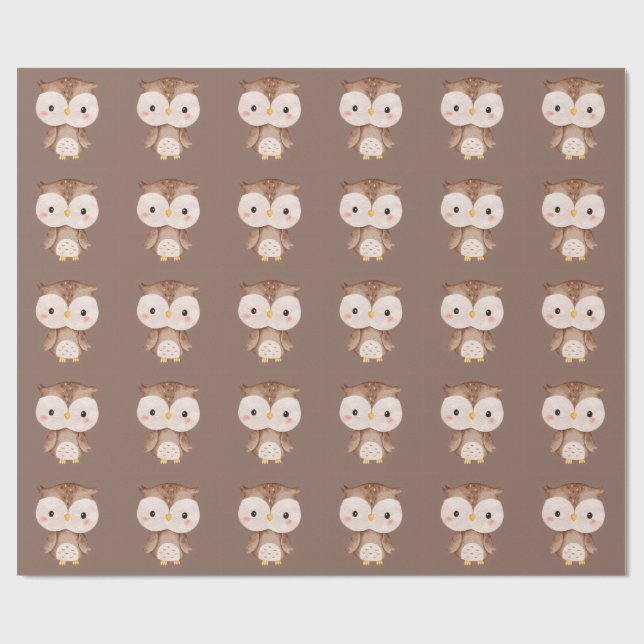 Söt Brun UGGLA Presentpapper (Platt)