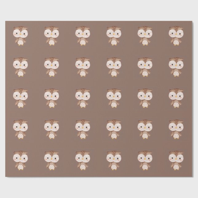 Söt Brun UGLA Presentpapper (Platt)