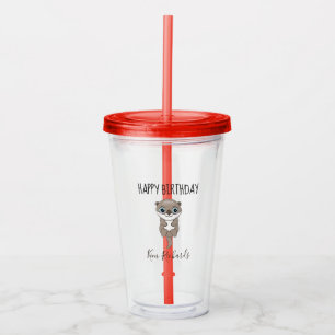 Söt brun utter grädde födelsedag take away mugg