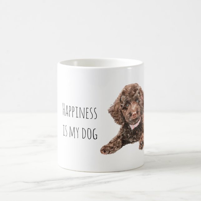 Söt Brun Valp Hund Kaffemugg (Center)