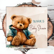 Söt brun vattenfärgad nalle Babykläder