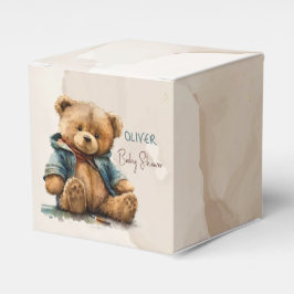 Söt brun vattenfärgad nalle Babykläder Presentaskar