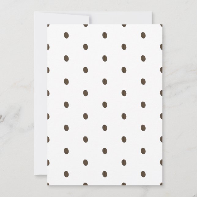 Söt Brun & Vit Neutral Kaffe Bebis Shower Anno Meddelande (Baksida)