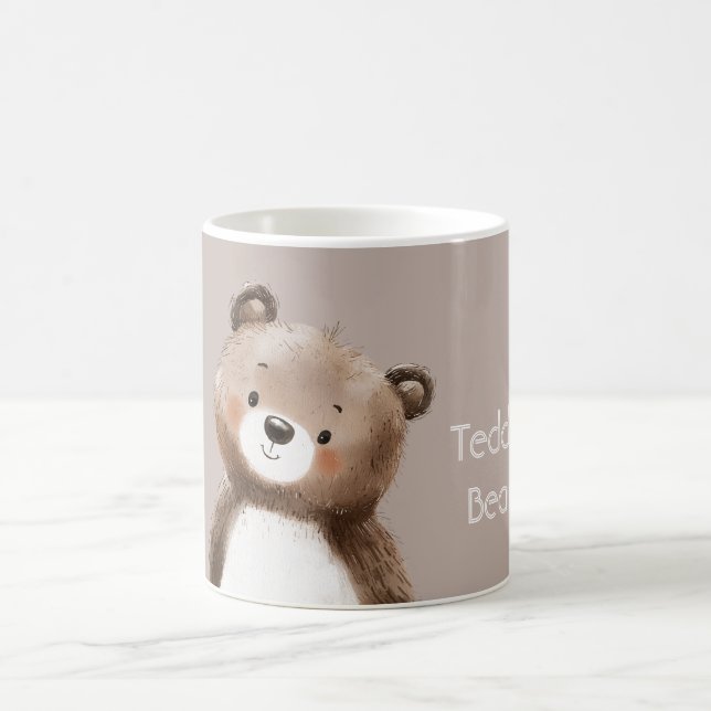Söt Brun Vit Teddybjörn Kaffemugg (Center)
