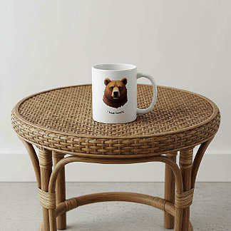 Söt brunbjörn kaffemugg