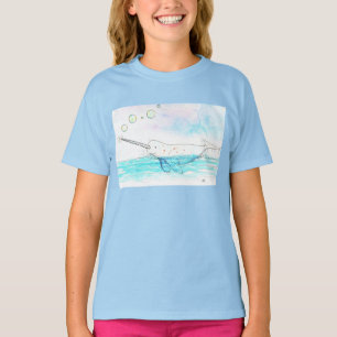Söt bubbel-poppa enhörning akvarell t shirt