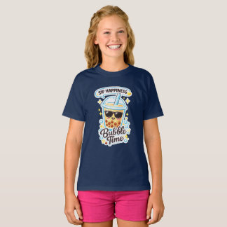 Söt Bubble Tea Flickor T-Shirt Boba Design