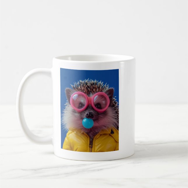 Söt Bubblegummig Igelkott Var Snäll Motiverande Ka Kaffemugg (Vänster)