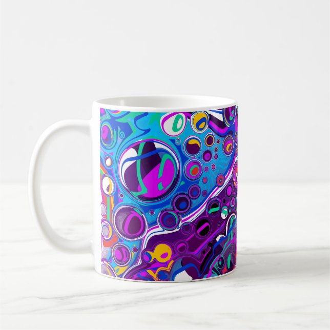 Söt Bubbles Marble Fluid Art Kaffemugg (Vänster)