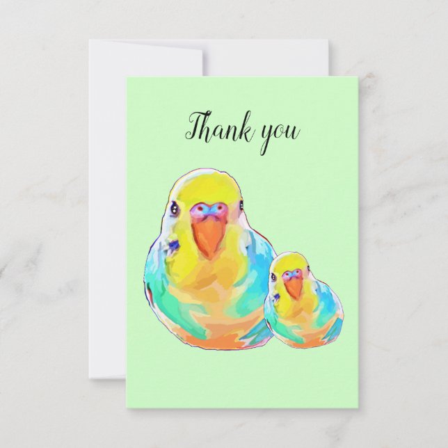 Söt Budgerigar Parakeet Bird Cute Tack (Framsida)