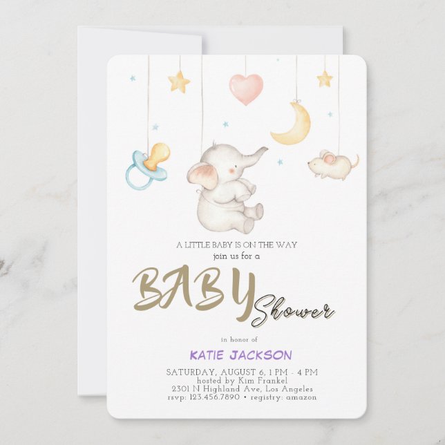 Söt Budget Baby Shower-inbjudan Inbjudningar (Framsida)