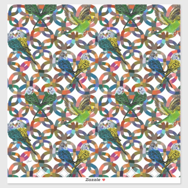 Söt Budgies. Klistermärken (Ark)