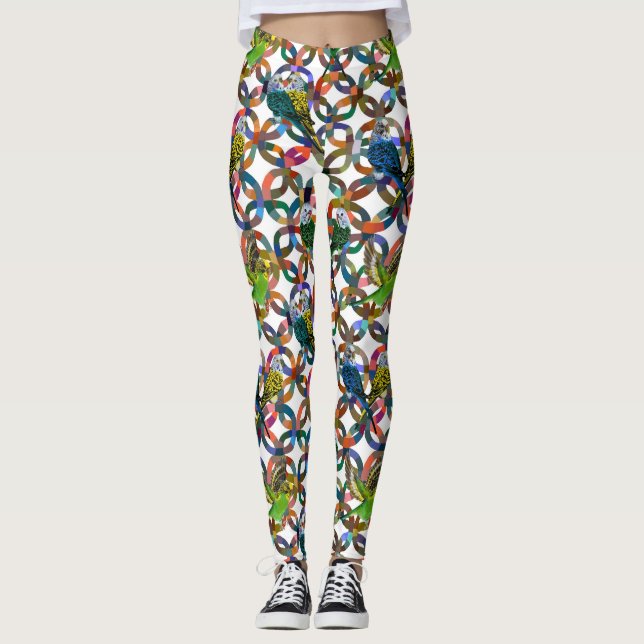 Söt Budgies Leggings (Framsida)