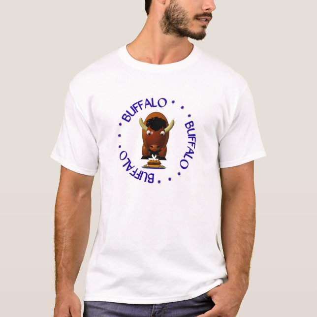 Söt Buffel med Nötkött på Weck och Buffalo Wings Tee (Framsida)