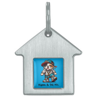 Söt Bulldog Puppy | Bulldog Enthusiast Hund Design ID-bricka Husdjur