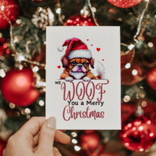SÖT BULLDOG WUNSKAR DIG EN GOD JUL JULKORT