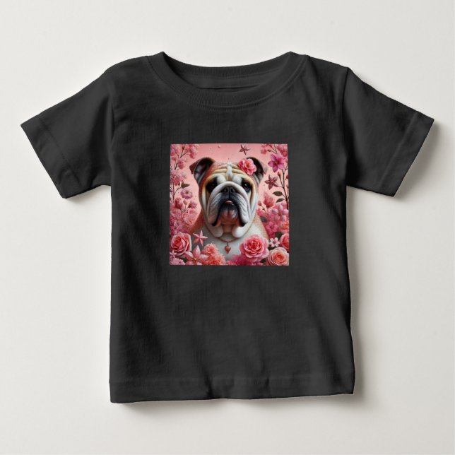 Söt bulldogg bebis t-shirt! t shirt (Framsida)