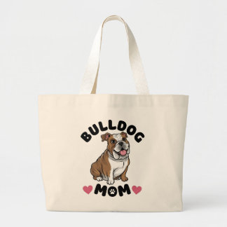 Söt Bulldoggs Mammas Present Present Hund Kärlek  Jumbo Tygkasse
