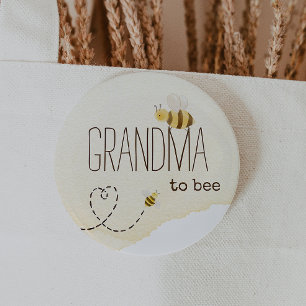 Söt Bumblebee Baby Shower Grandma to Bee Button Knapp