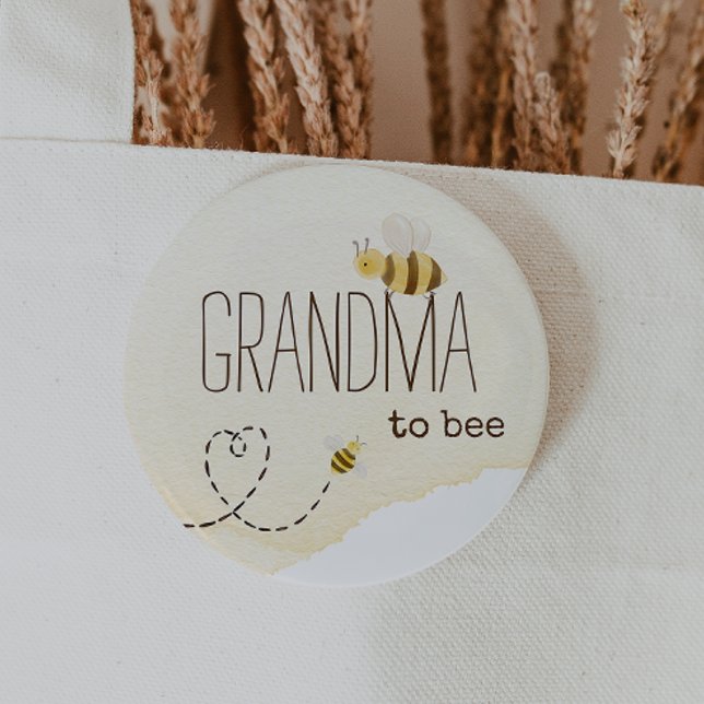Söt Bumblebee Baby Shower Grandma to Bee Button Knapp (Skapare uppladdad)