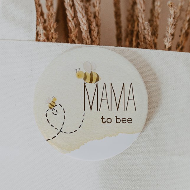 Söt Bumblebee Baby Shower Mamma to bi Button Knapp (Skapare uppladdad)