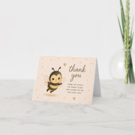 Söt Bumblebee Baby Shower Tacksamhetskort Tack Kort