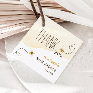 Söt Bumblebee-Mamma till Bee Baby Shower-Tack Gåvor Etiketter
