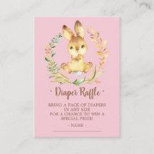 Söt Bunny Baby Shower Diaper Raffle Biljett