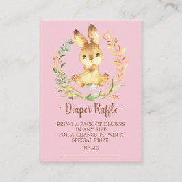 Söt Bunny Baby Shower Diaper Raffle Biljett Tilläggskort
